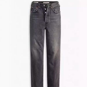 levi's women's ultra high rise ribcage straight jeans black rinse